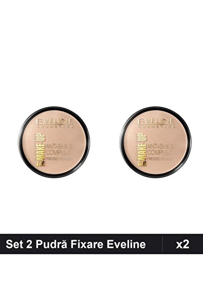 Eveline Set 2 Pudră Compactă Cosmetics Anti-Shine Complex 14g, Fixare Contouring