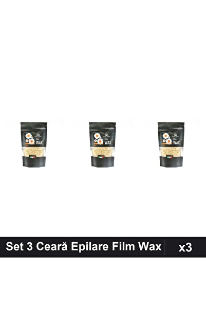 global fashion Set 3 Ceară Epilare Film Wax 100g Mușețel, Epilat Eficient
