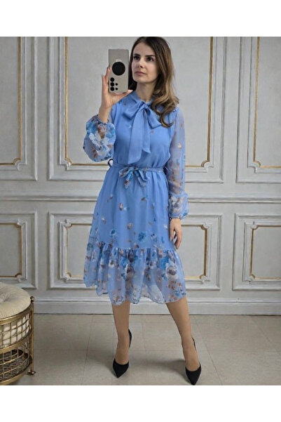 OEM Rochie Voal Midi cu Imprimeu Floral si Funda – S M L Diverse Culori