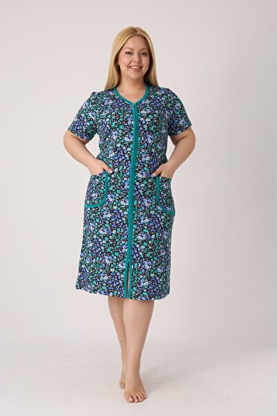 ROMEO LİFE Women's Plus Size 100% Cotton Combed Fabric Zippered Summer Dress ...