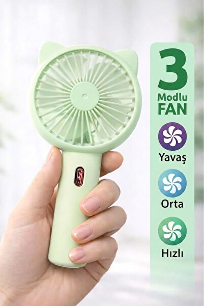 Ozsport 3 MODLU Şarjlı El Fanı 3 Kademe Seyahat Masaüstü Vantilatör Taşınabil...