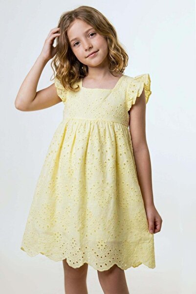 Breeze Rochie pentru fete, cu detaliu din dantela si broderie cu flori, 8-14 ...