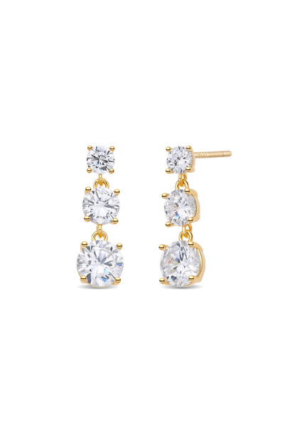Lisa&Co. Cercei Argint Crystal Sway Argint placat cu aur galben / Zircon / Alb