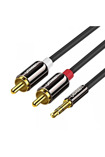 Ugreen Cablu Audio 3.5mm - 2 x RCA AV116, 2m, Negru