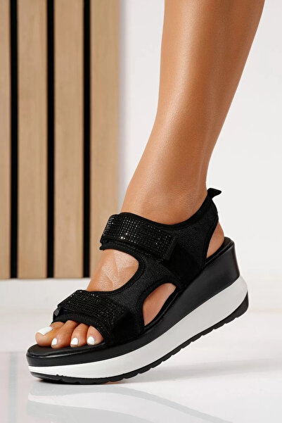 Zaira Women's black textile platform Sandals Melissa #25347 - 40