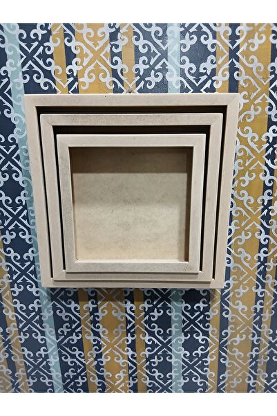 Altınyapı Hobi Market 3-Piece Deep Square Wall Panel Mdf Raw Unpainted
