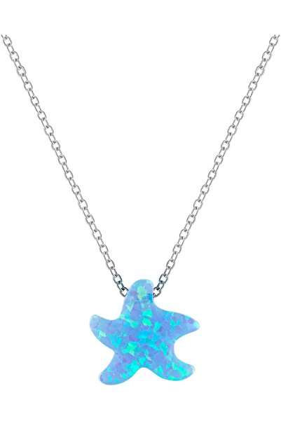 MINZA Starfish Women's Necklace, 925 Sterling Silver, Beaded Pendant Necklace...