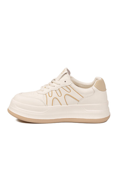 AYAKMOD Pantofi sport de damă bej cu talpă înaltă K262-1064 Z