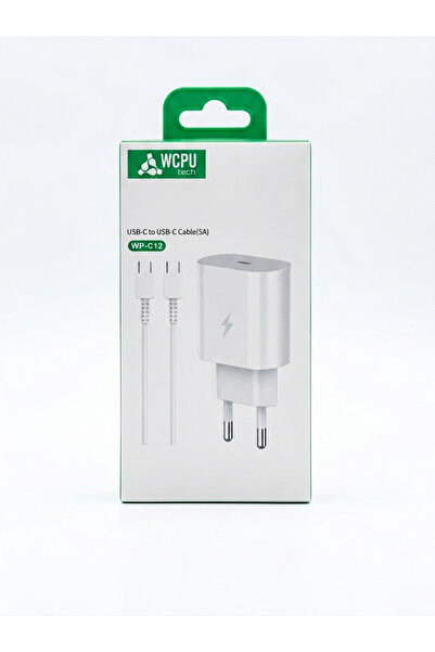 WOPUTECH WOPU WP-C12 25W Hızlı Şarj Adaptörü + USB-C Şarj Kablosu Type-C