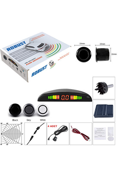 Fym Robust-Rps2001 Park Sensor with Led Display 18.5mm Black Imported Premium