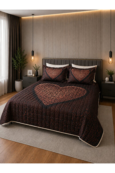 AYBERK HOME TEXTİLE Leopard Four Seasons Quilted Double Duvet Cover Set 6-Piece