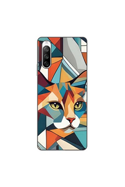 OEM Husa compatibila cu Sony Xperia 10 III Silicon Gel Tpu Model Cubic Cat Art