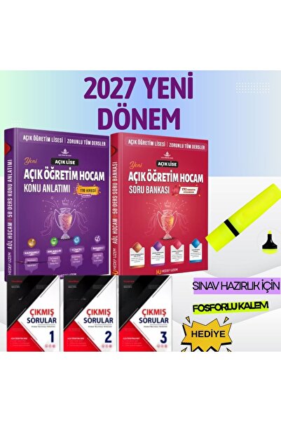 hedef uzem 2027 AÖL Açık Lise Hazırlık Seti Konu Anlatım Soru Bankası ve Çıkm...