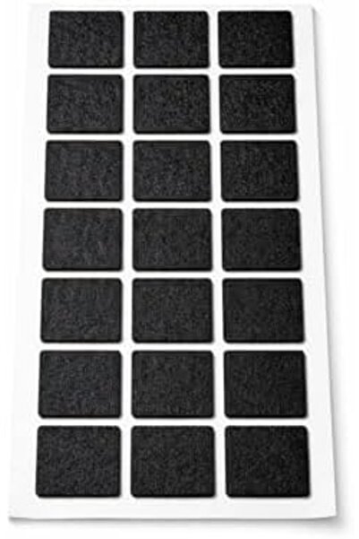 Yıldızan Yapışkanlı Keçe Ped, 30mm x 30mm, 21 Parça, Kare, Siyah, Koltuk Ayağ...