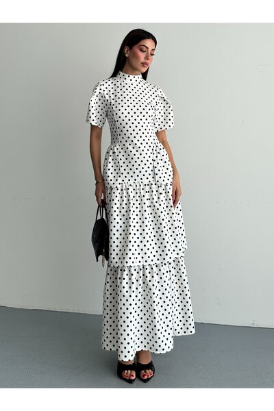 Viskosa Polka Dot Stylish Casual Dress