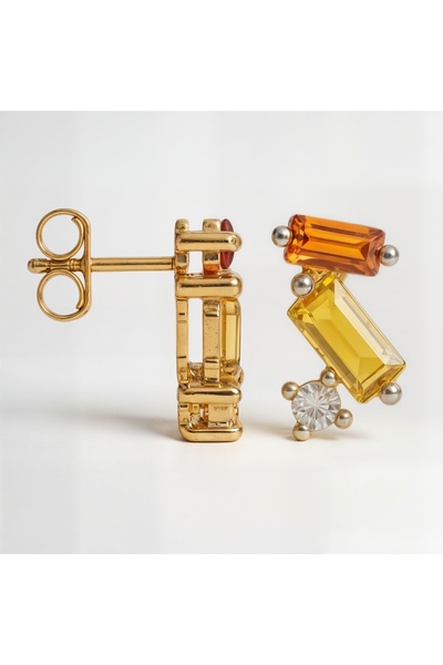 Oria Jewelry Cercei din argint 925 placați cu aur și zirconia