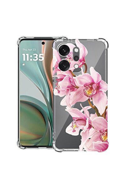 bestcase Husă Antișoc Compatibilă cu OPPO Reno14, Florală - Orhidee Roz Elega...
