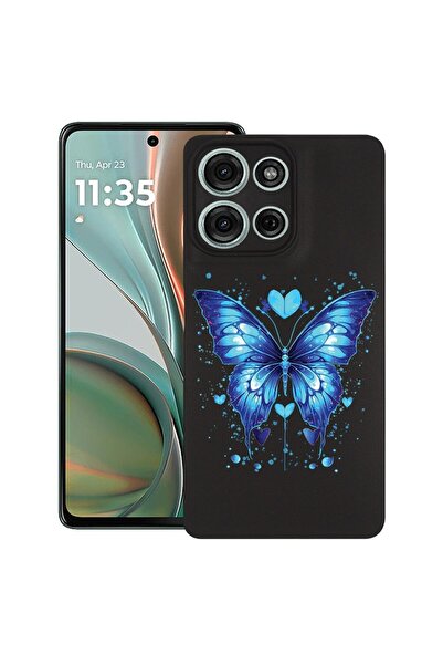 bestcase Θήκη για Motorola Moto G75, Μπλε Πεταλούδα, Λεπτή Σιλικόνη 0.8MM, Αν...