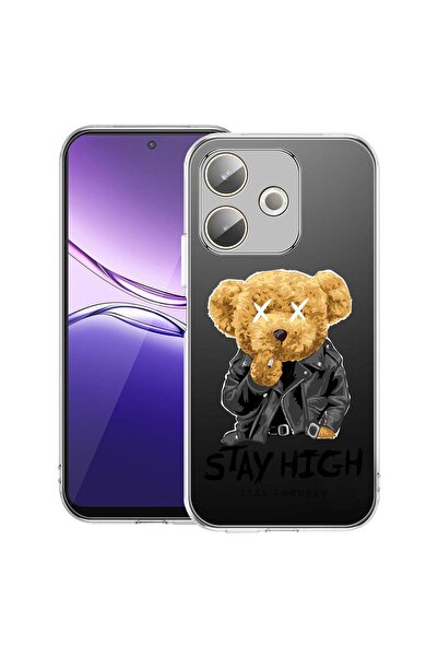 bestcase ¬Æ Husa Clear Silicon pentru OPPO A5 Pro 5G, Stay High Teddy Bear, 2...
