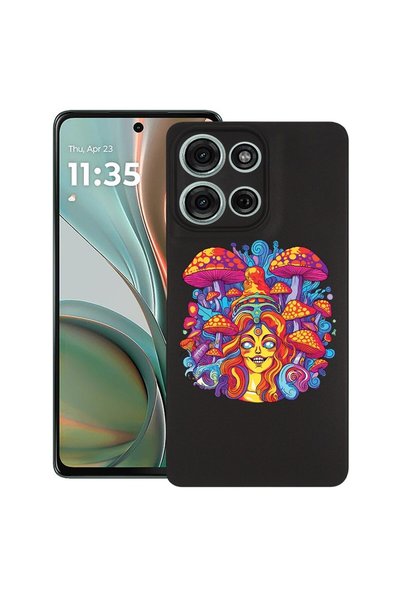 bestcase Калъф за Motorola Moto G15, Дизайн  "Гъби в мечтани цветове ", Тънък...