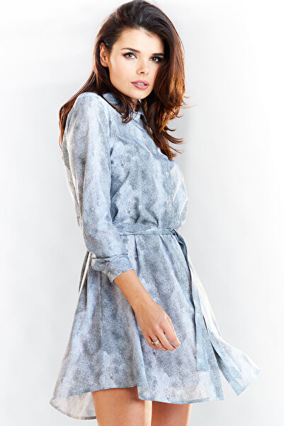 Awama Women's dress, Awama, Polyester, Grey, A281, L INTL