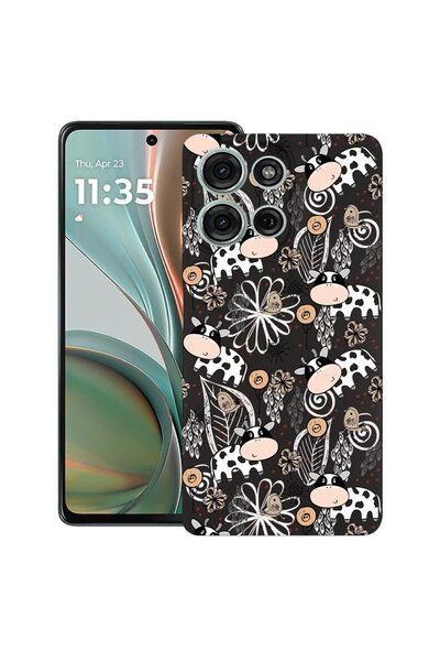 bestcase ¬Æ Husa pentru Motorola Moto G75, Cow Pattern, Slim Silicon 0.8MM, A...