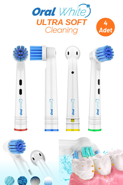 Oral White Ultra Soft Cleaning Dönen Başlıklı Ultra Yumuşak 4 Adet Yedek Başlık