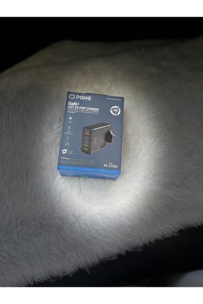ArkanApple محطة شحن بون (PONE) السريعة بقوة 95 واط بتقنية GaN - بـ 6 منافذ (3x Type-C و 3x USB-A)