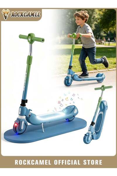 ROCKCAMEL 2-Wheel Kick Scooter, Gliding Scooter With Music And LED Light-Up W...
