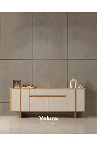 Velura Home & Living Eylül Konsol - Naturel ve Krem (Ayna Hariç)