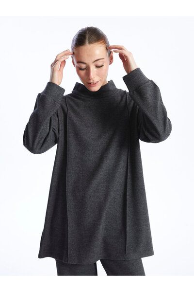 LC Waikiki Funnel Neck Plain Long Sleeve Women's Tunic
