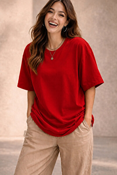 ArtYus Tricou oversize unisex, simplu, fără imprimeu – Tricou casual din bumb...