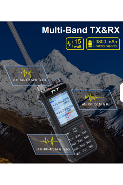 TYT راديو اتصال محمول ثنائي النطاق UVL-15W مع منفذ Type-C وبطارية 3800 مللي أ...