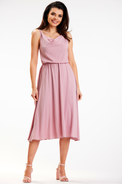 Awama Dress A579, Awama, Viscose/ Polyester, Pink, L INTL