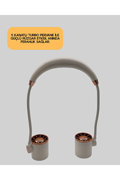 ZERO LAND CSMTEX Boyun Askılı Katlanabilir Fan 1000 mAh USB (121407) Şarjlı T...