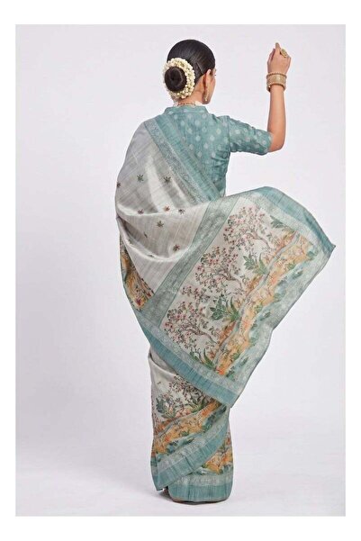 Nool ae Nool Vana Art Silk Saree with Unstitched Blouse Material