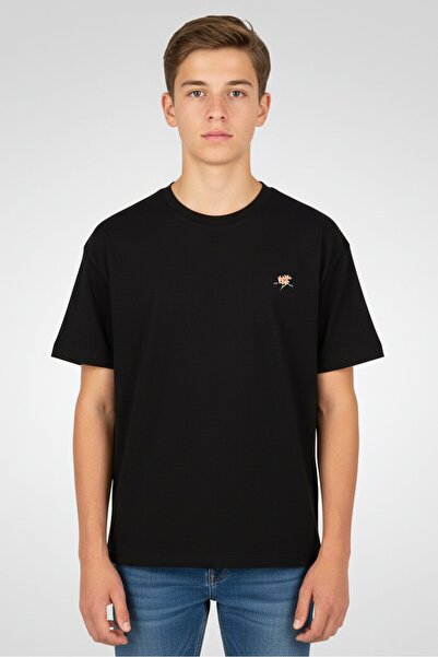 Pas De Monaco Kids Boy Crew Neck Short Sleeve Graphic Print T-Shirt, Black