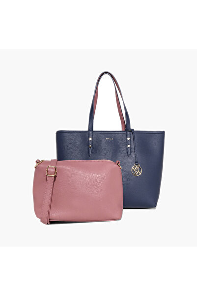 AMICA Textured Tote Bag with Crossbody Pouch