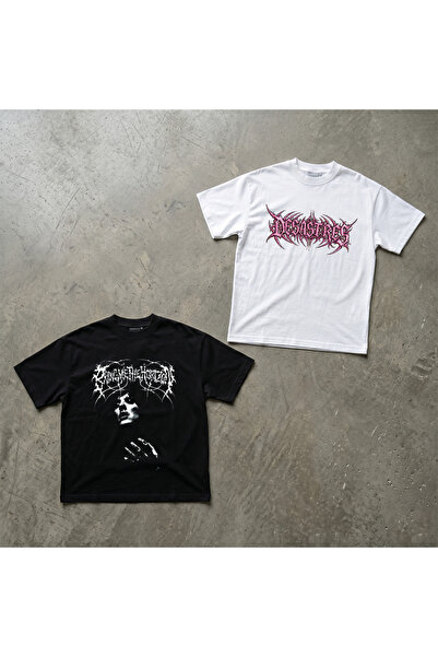 Grafftee Clothing Set of 2 Special Series Design Gothic Printed Premium Cotto...