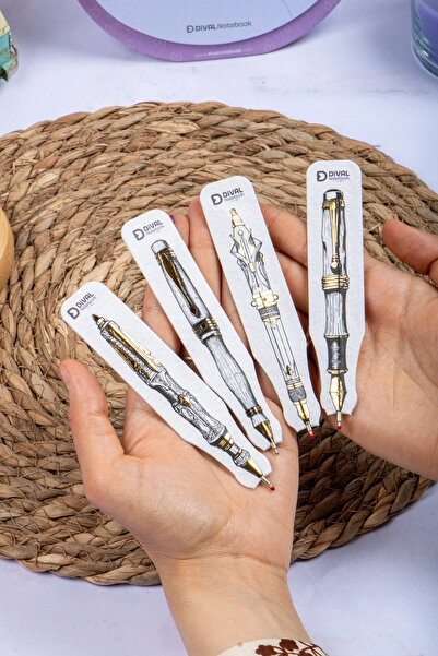 DİVAL Book Notebook Bookmark with Pen - Black Pen
