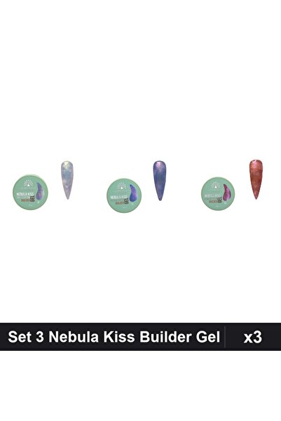 global fashion Set 3 Nebula Kiss Builder Gel 15g - Nr.10, Nr.13, Nr.07