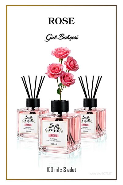 Rosie 3'lü Gül Çubuklu Oda Kokusu 100 ml