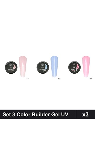 global fashion Set 3 Color Builder Gel UV 15g - Nr.13, Nr.03, Nr.05