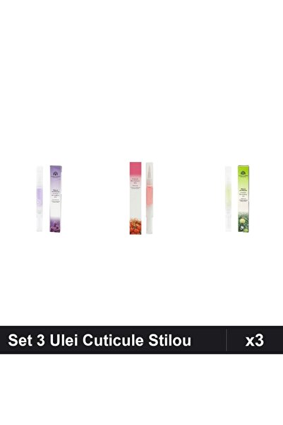 global fashion Set 3 Ulei Cuticule Tip Stilou - Lavandă, Cherry, Măr -