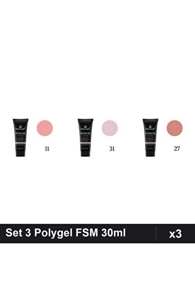 FSM Set 3 Polygel 30ml - Nr.11, Nr.31, Nr.27 - Constructie Unghii