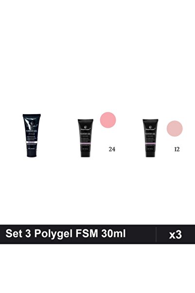 FSM Set 3 Polygel 30ml - Nr.14, Nr.24, Nr.12 - Constructie Unghii