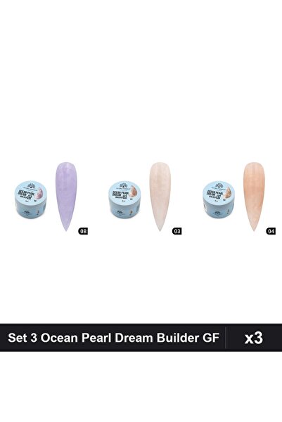 global fashion Set 3 Ocean Pearl Dream Builder 15g - Nr.03, Nr.04, Nr.08