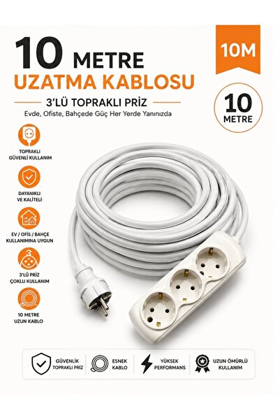 ERGÜL 3x2.5mm Seyyar Uzatma Kablosu 10 metre