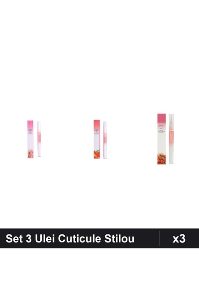 NAİLS Set 3 Ulei Cuticule Tip Stilou - Peach, Strawberry, Cherry - Îngrijire ...