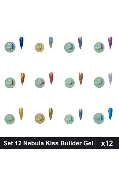 global fashion Set 12 Nebula Kiss Builder Gel 15g - Nr.02,03,04,06,07,08,10,1...